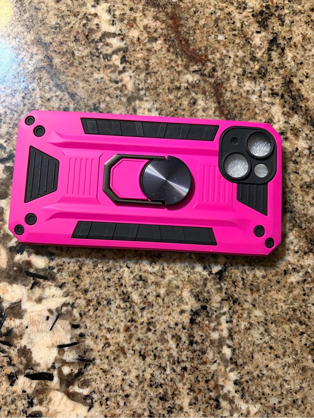 Rugged Pink Protective Phone Case with Ring Kickstand